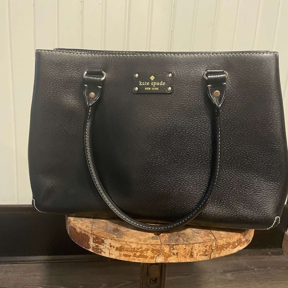 Kate Spade extra large black leather satchel